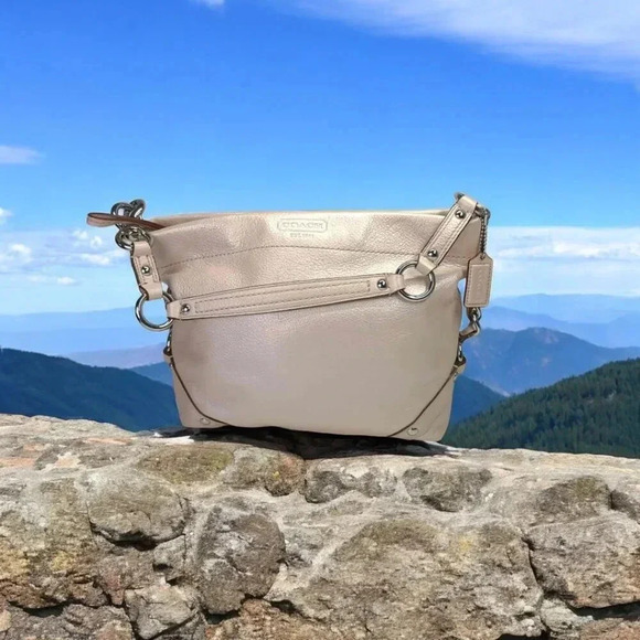 Coach Handbags - Coach Carly Rose metallic Leather Shoulder Bag